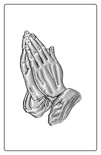 DF35T 516 SL WT Silver Praying Hands White Background copy